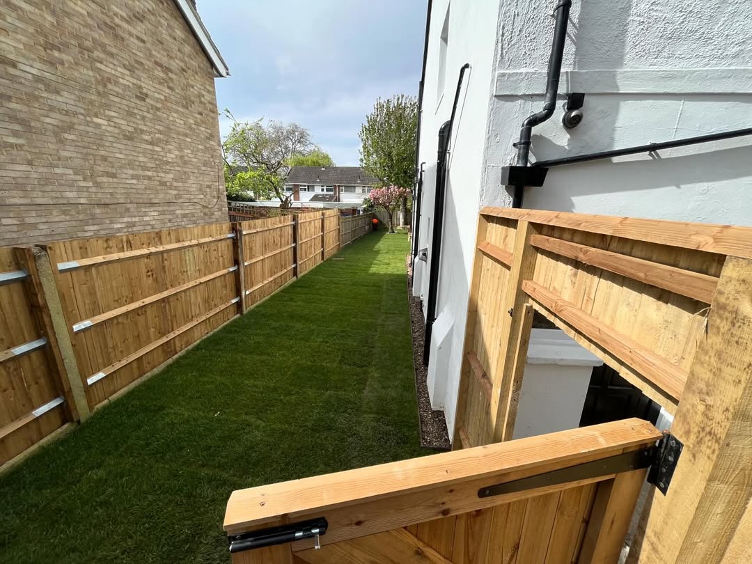 Fresh fencing and side path